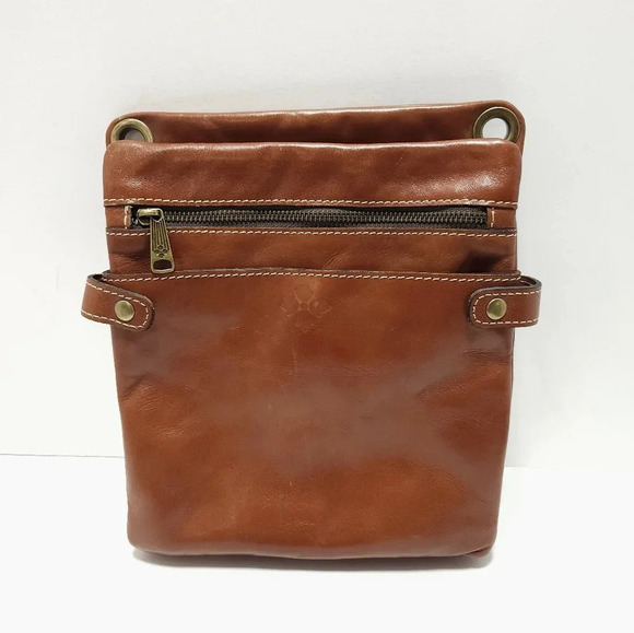 Patricia Nash Handbags - Patricia Nash Francesca Organizer Cognac Brown Leather Medium Crossbody Bag